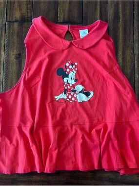 Disney Red Sleeveless Top with Logo Tag